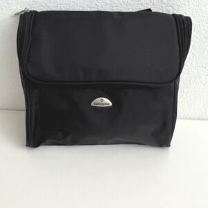 Samsonite Travel Organizer Toiletry Kit Black Nylon Hanging Cosmetic Bag